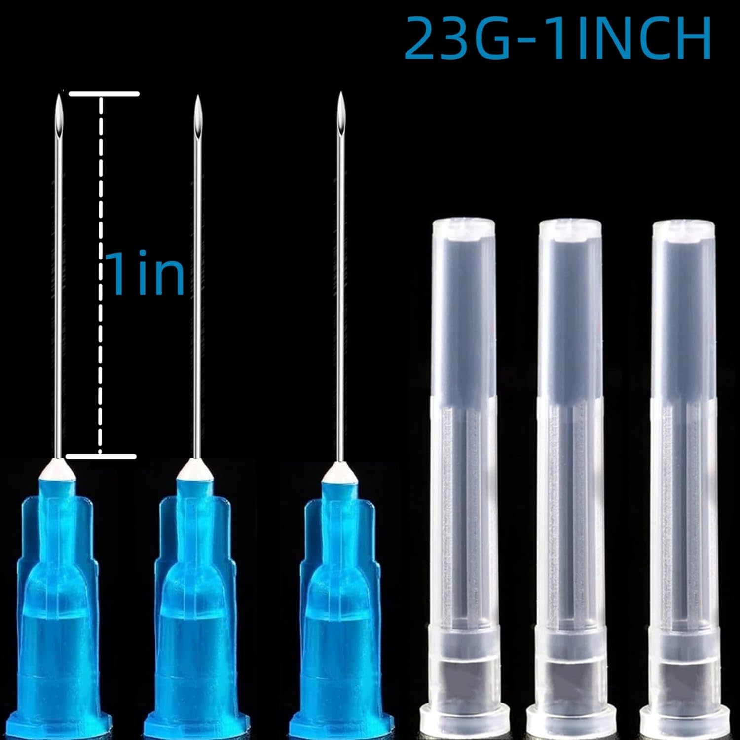 Paquete de 100 suministros de laboratorio dispensadores desechables de 23 Ga de 1 pulgada0.984 in, embalaje sellado individualmente