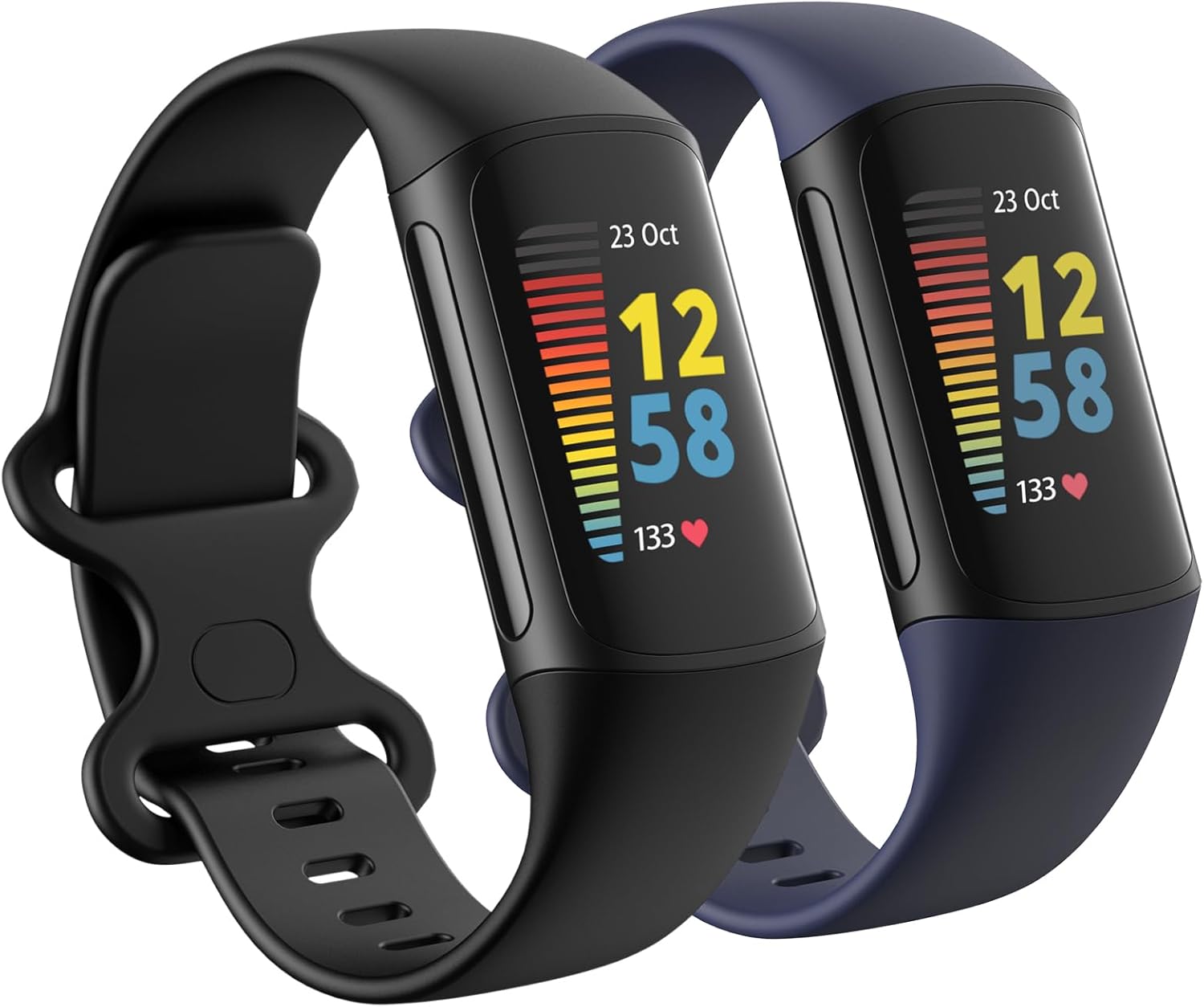 Paquete de 2 bandas impermeables compatibles con Fitbit Charge 5Fitbit Charge 6 para mujeres y hombres, pulseras de repuesto clásicas suaves