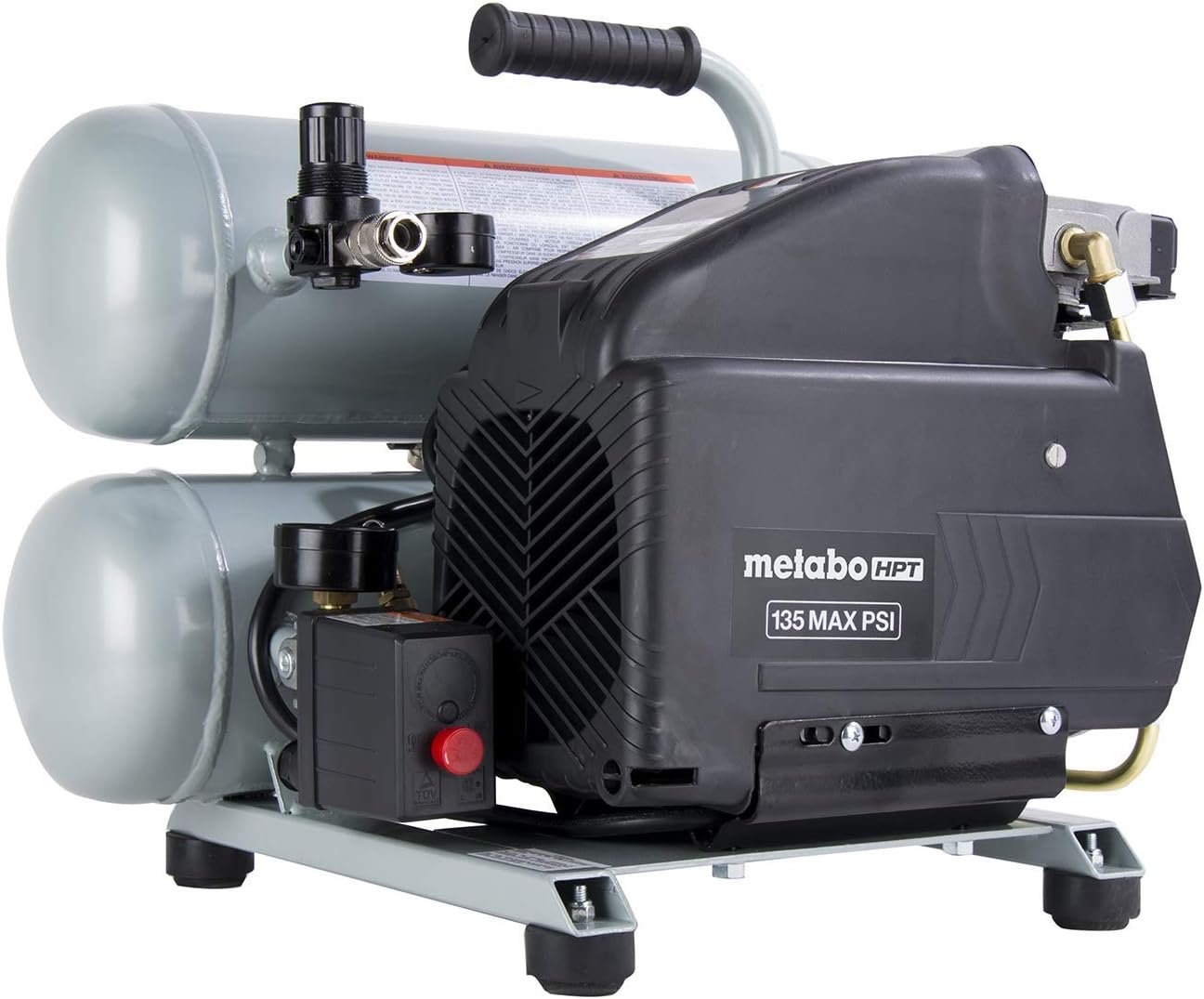 Metabo HPT EC99SM – Compresor de aire de doble pila de lubricante de aceite de 4 galones (renovado)