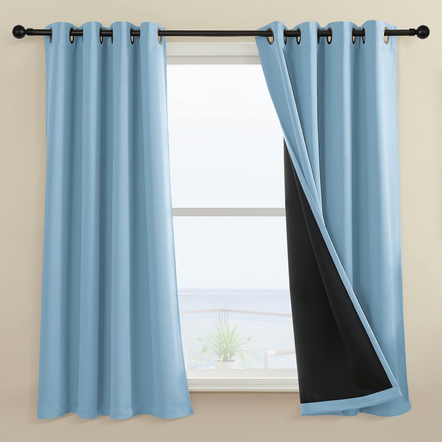 Rutterllow Cortinas 100 % opacas, sombra completa 84 pulgadas de largo para sala de estar, cortinas con aislamiento térmico para dormitorio (2