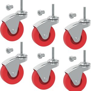 BIG RED ATR6551-6PB – Juego de 6 ruedas giratorias de 360 grados resistentes para montaje en poste de carrito de servicio de enredadera, carrito BIG RED ATR6551-6PB – Juego de 6 ruedas giratorias de 360 grados resistentes para montaje en poste de carrito de servicio de enredadera, carrito