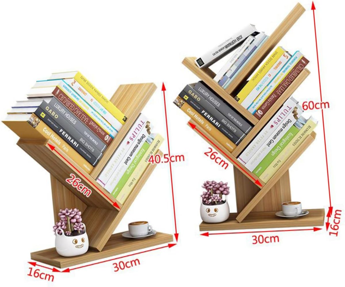 Estantería de madera de 3 capas para escritorio, estantería de árbol, estante de almacenamiento de moda pequeño