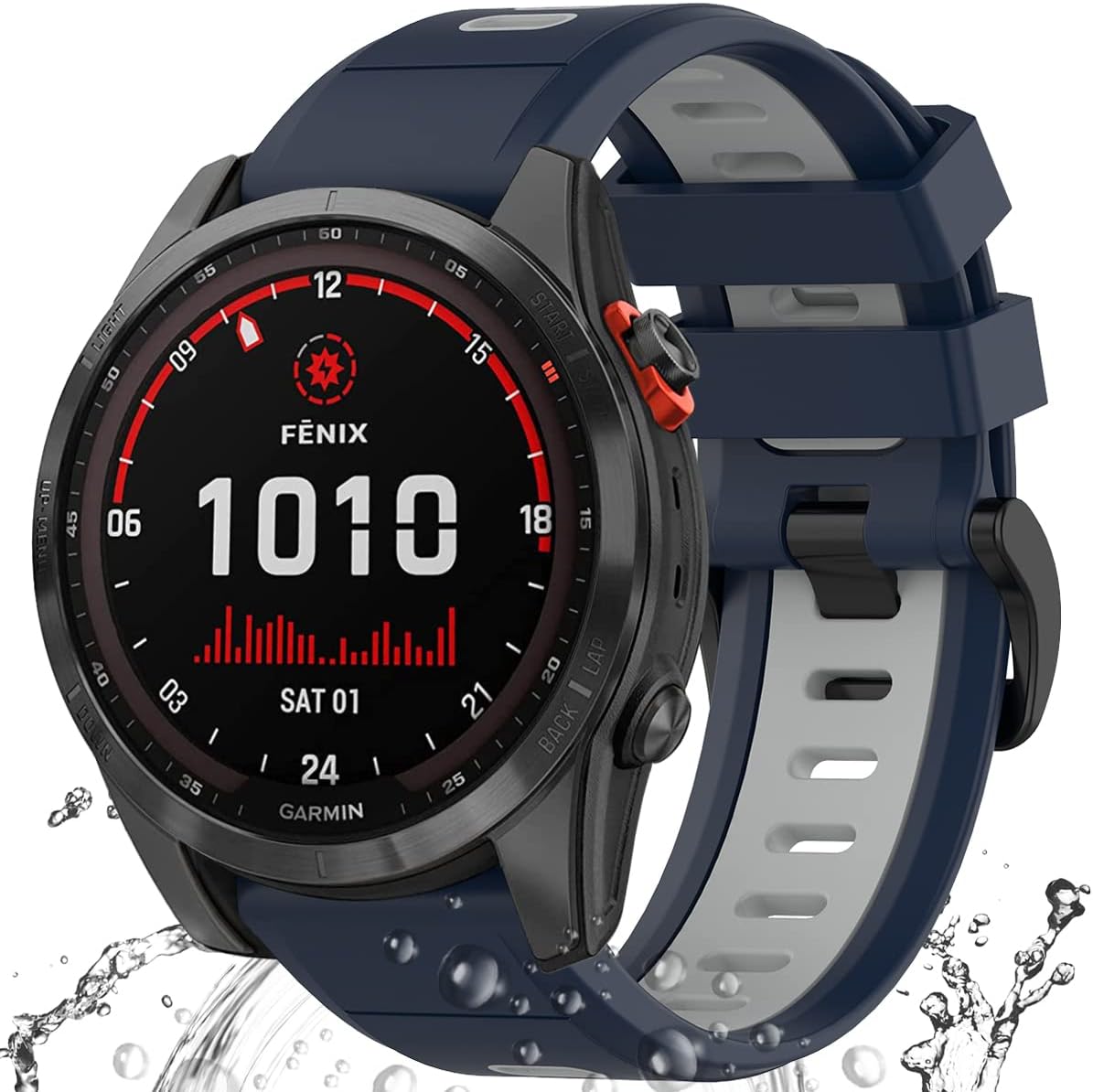 Miimall Compatible Garmin Fenix 7S6S5S Bands, 20mm Width Soft Silicone Sport Waterproof Replacement Strap Band for Garmin Fenix 7S7S Solar7S