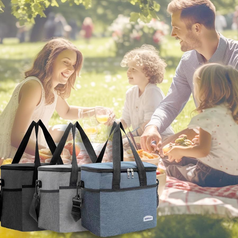 Afwerirc Lonchera reutilizable con aislamiento para mujeres y hombres, bolsas de mano, enfriador de hielo de picnic para adultos, correa de hombro