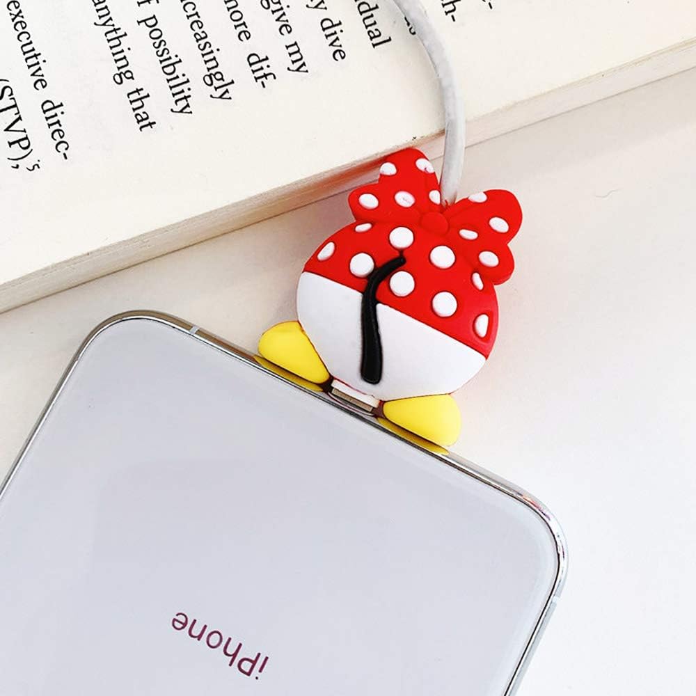 ZOSTLAND Paquete de 3 protectores de animales rojos y rosados, cargador USB, protector de línea de auriculares, compatible con todos los iPhone 15,