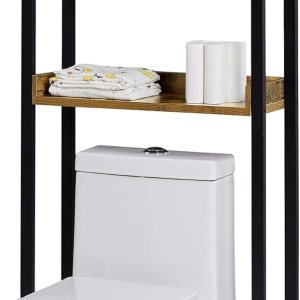 VECELO Almacenamiento sobre el inodoro, organizador de baño industrial de 3 niveles con patas ajustables, estantes multifuncionales, gran capacidad, VECELO Almacenamiento sobre el inodoro, organizador de baño industrial de 3 niveles con patas ajustables, estantes multifuncionales, gran capacidad,