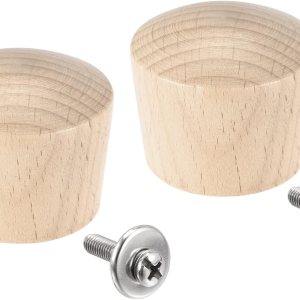 MECCANIXITY Pomo universal para tapa de olla, perilla de repuesto de madera de 1.614 x 1.339in para tapa de olla, paquete de 2 MECCANIXITY Pomo universal para tapa de olla, perilla de repuesto de madera de 1.614 x 1.339in para tapa de olla, paquete de 2