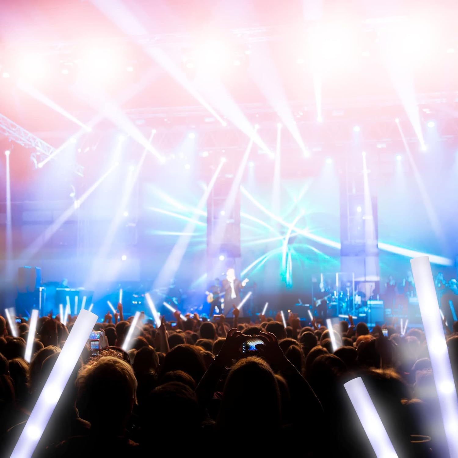 Yinder 120 barras luminosas LED, bastones de luz de 18.9 pulgadas con 3 modos de luz intermitente para luces de escenario de conciertos, bodas,