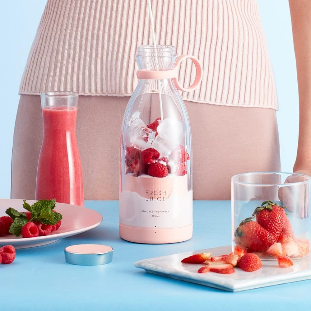 Licuadora de tamaño personal, licuadora portátil de jugo fresco para batidos o batidos, mezcladora personal, licuadora portátil, licuadora