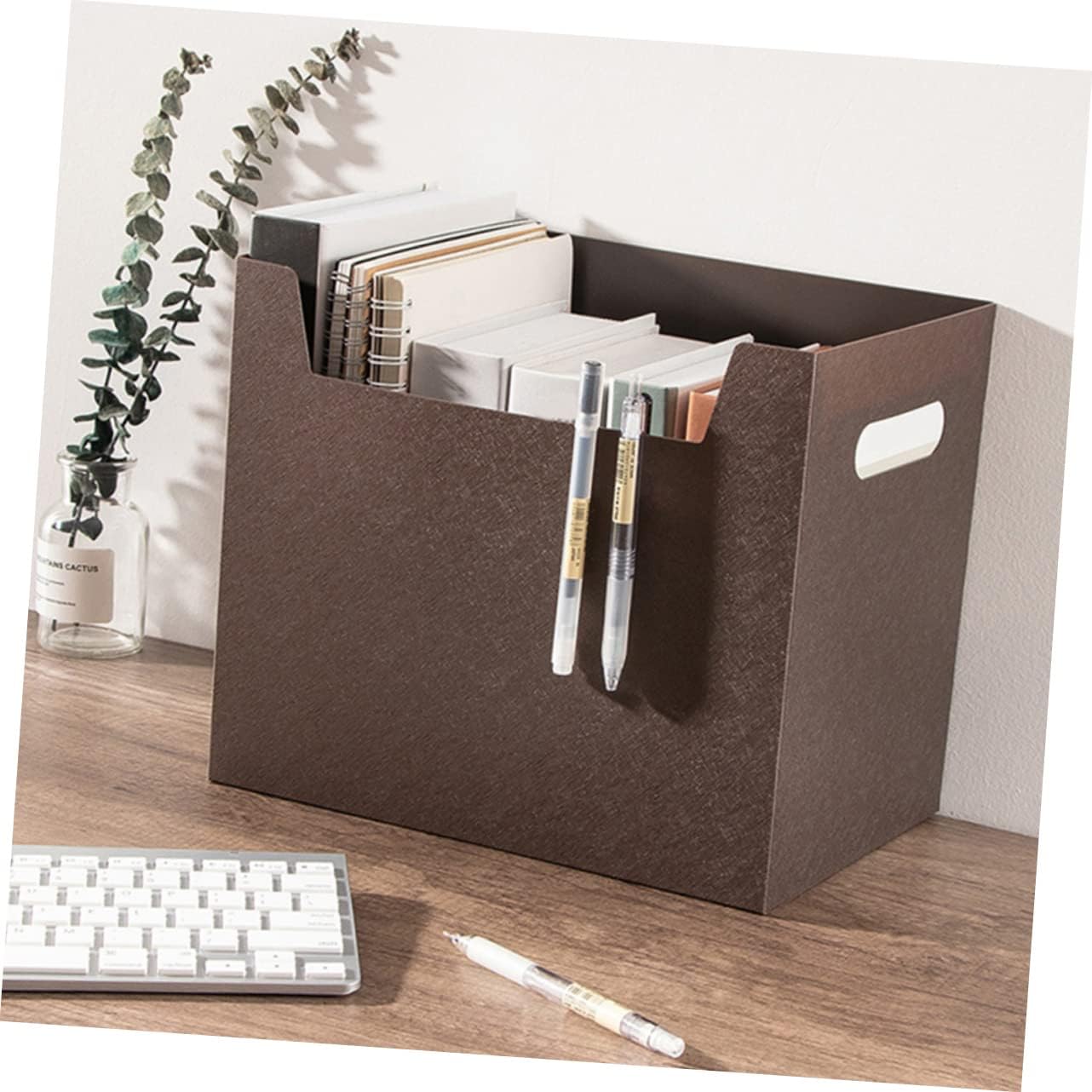 EXCEART Caja de almacenamiento de 4 piezas, organizador de archivos, cestas plegables para estantes de escritorio, organizador de oficina, cesta
