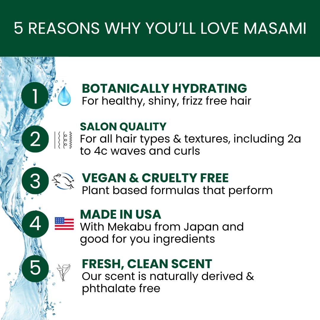 MASAMI Mekabu Hydrating Shine Serum Travel Size Sin sulfato, sin parabenos, vegano