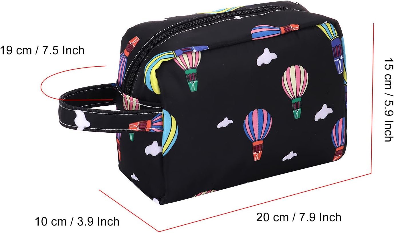 HUA ANGEL Bolsa de cosméticos de viaje, bolsa de maquillaje floral, pequeña bolsa organizadora portátil de maquillaje con cremallera para mujer,