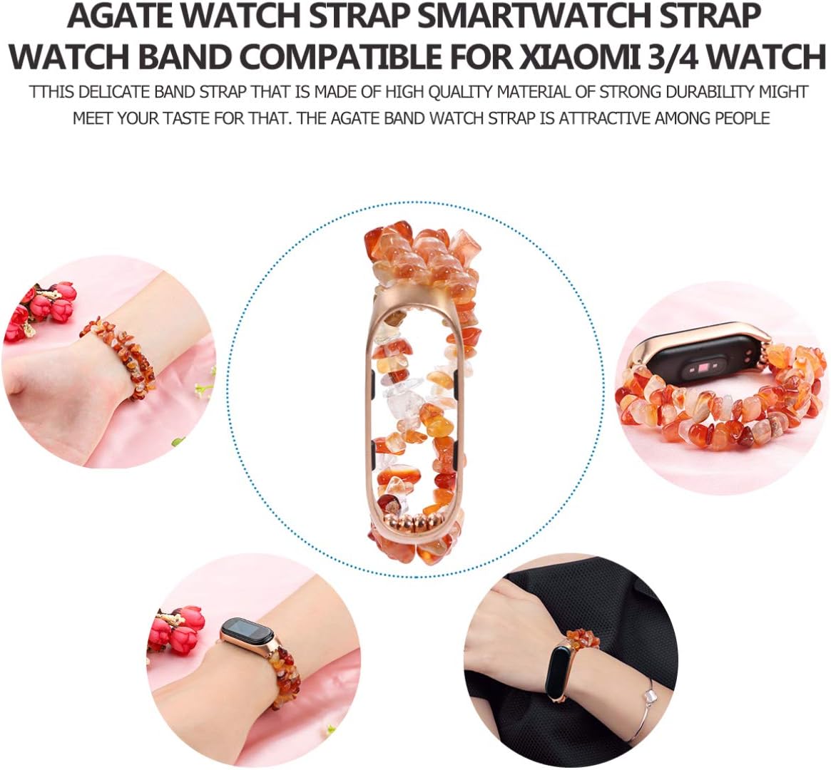 NICERIO Compatible con bandas de reloj Xiaomi Mi 34 bandas de reloj de ágata correa de reloj con caja de reemplazo de reloj pulsera para mujeres