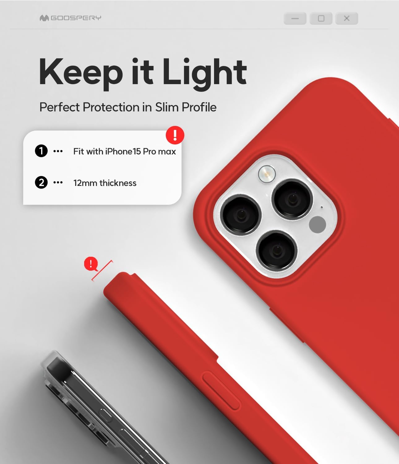 GOOSPERY Funda de silicona líquida compatible con iPhone 15 Pro Max, protección de cuerpo completo suave y sedosa, a prueba de golpes, con forro de