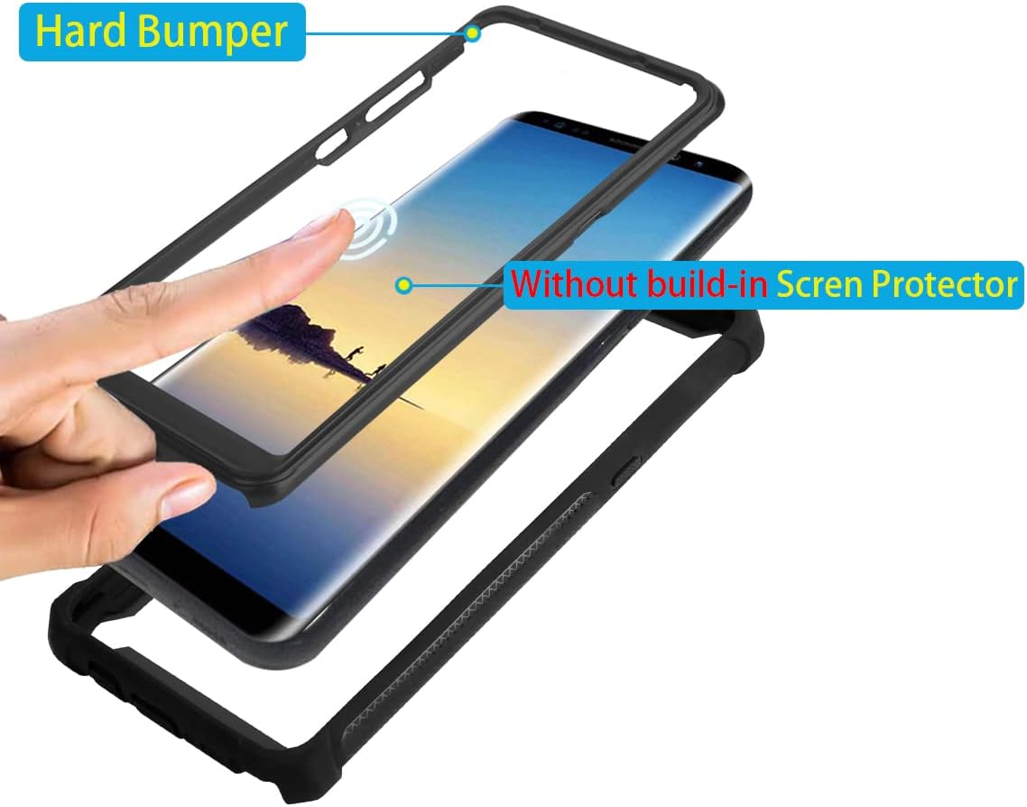 Asuwish Funda de teléfono para Samsung Galaxy Note 8, a prueba de golpes, dura, a prueba de caídas, protección de cuerpo completo, resistente,