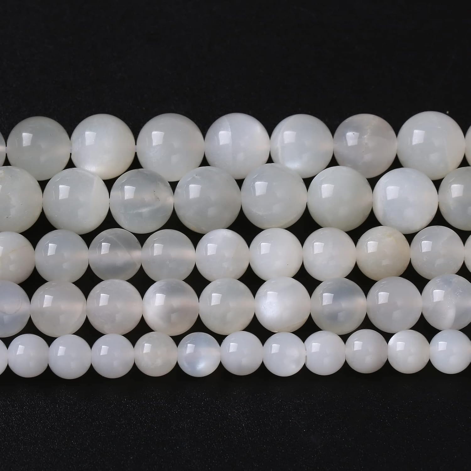 88 cuentas sueltas de piedra lunar blanca natural de grado AAA, de 0.157 pulgadas, cuentas sueltas para hacer joyas y pulseras de 15 pulgadas, 1
