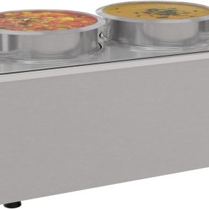 KoolMore Calentador de alimentos comercial Bain Marie para encimera, estación de sopa y servidor de mesa de buffet con dos ollas para servir, KoolMore Calentador de alimentos comercial Bain Marie para encimera, estación de sopa y servidor de mesa de buffet con dos ollas para servir,