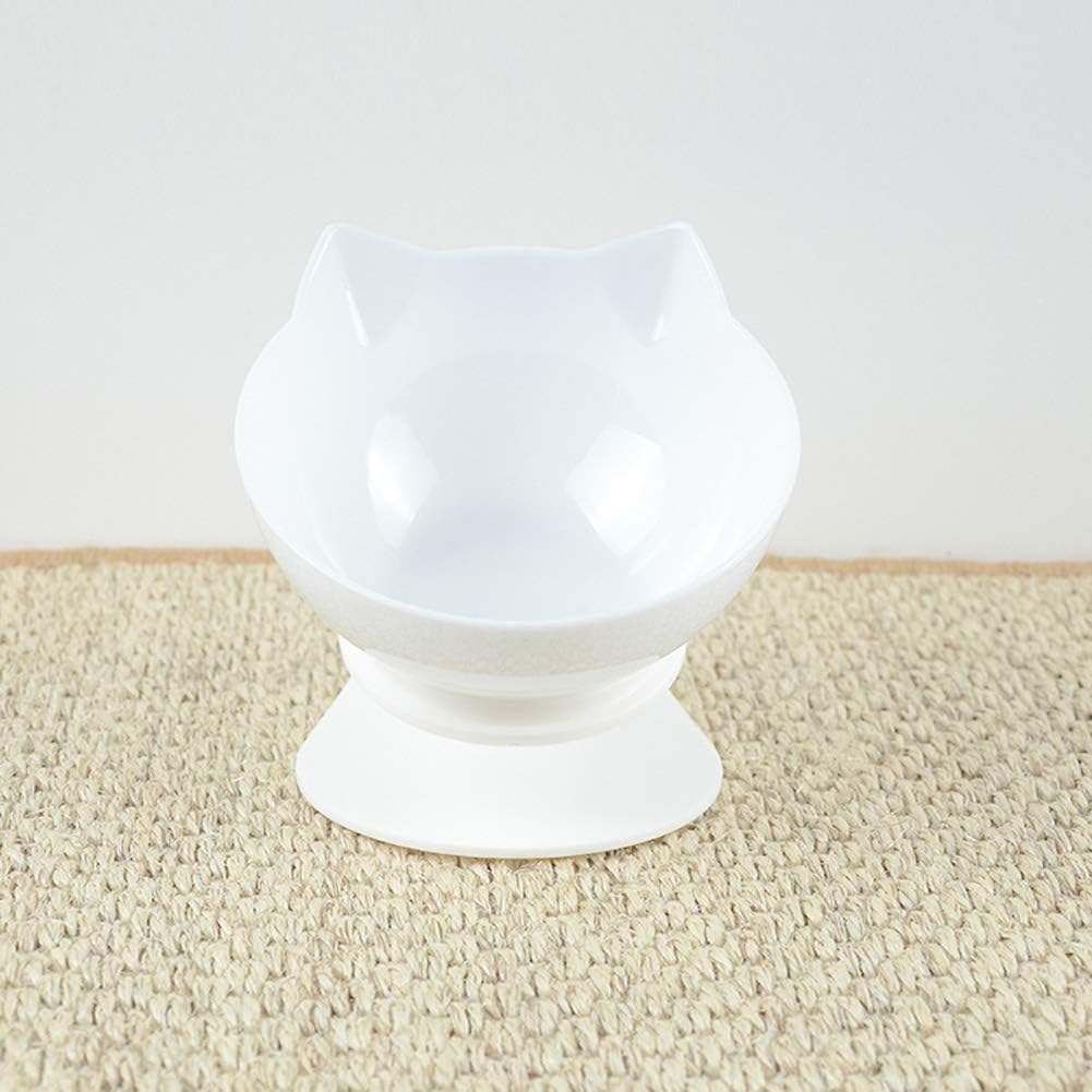 Cuenco elevado para gatos con soporte elevado, diseño inclinado de 15 grados, soporte protector de cuello elevado para alimentos para mascotas,