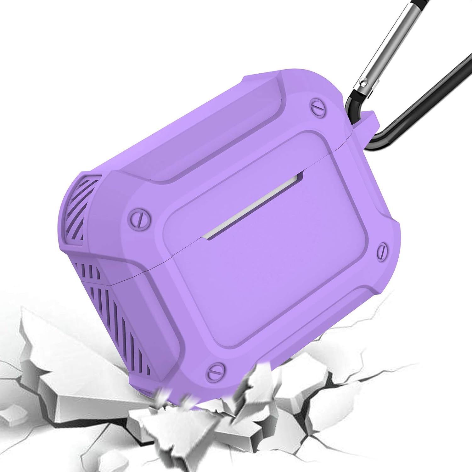 Coffea Funda protectora de silicona que absorbe los golpes con llavero para AirPods (3 generación) 2021 – Voilet