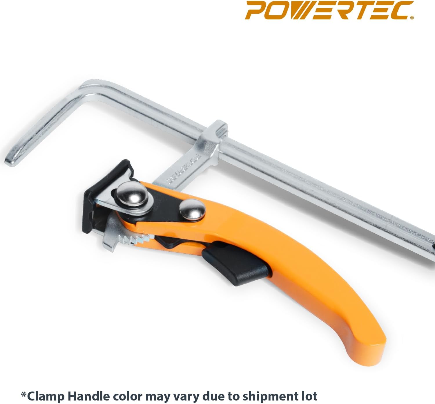 POWERTEC Abrazadera de mesa de trinquete de liberación rápida 71542V para MFT y sistema de riel guía, capacidad de 7 pulgadas (7.008 in) x 2-38