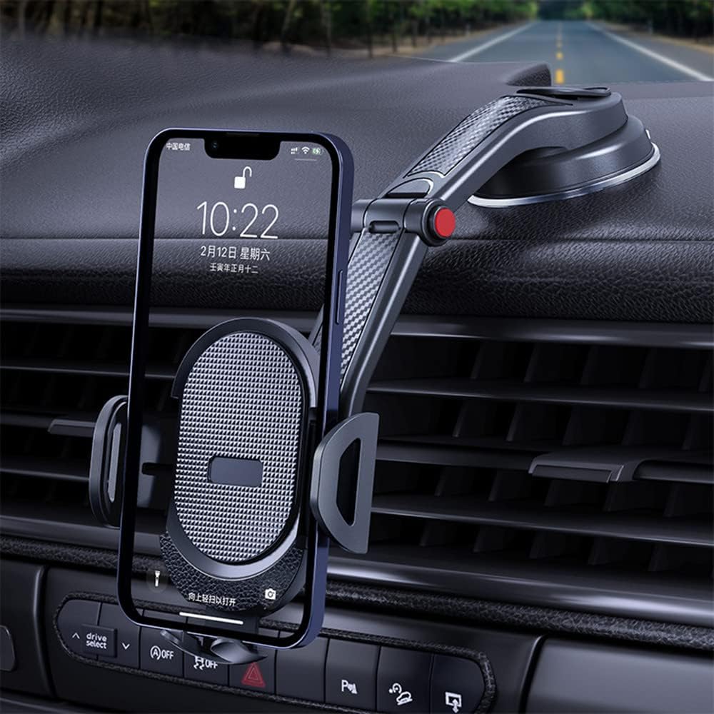 Soporte para teléfono de automóvil, parabrisas de teléfono de automóvil con súper ventosa, soporte de soporte de celular móvil apto para todos los