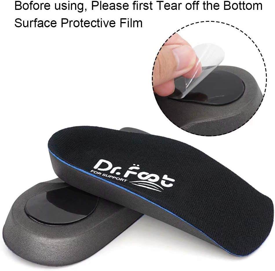 Plantillas ortopédicas de 34 de longitud del Dr. Foot, insertos de soporte de arco alto para pies planos, fascitis plantar sobrepronación y dolor de