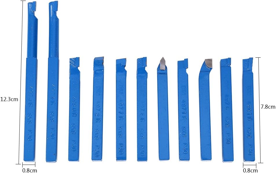 Oubit Juego de herramientas de torno de 11 piezas, 0.31 x 0.31 pulgadas, juego de herramientas de torno de punta de carburo, juego de herramientas