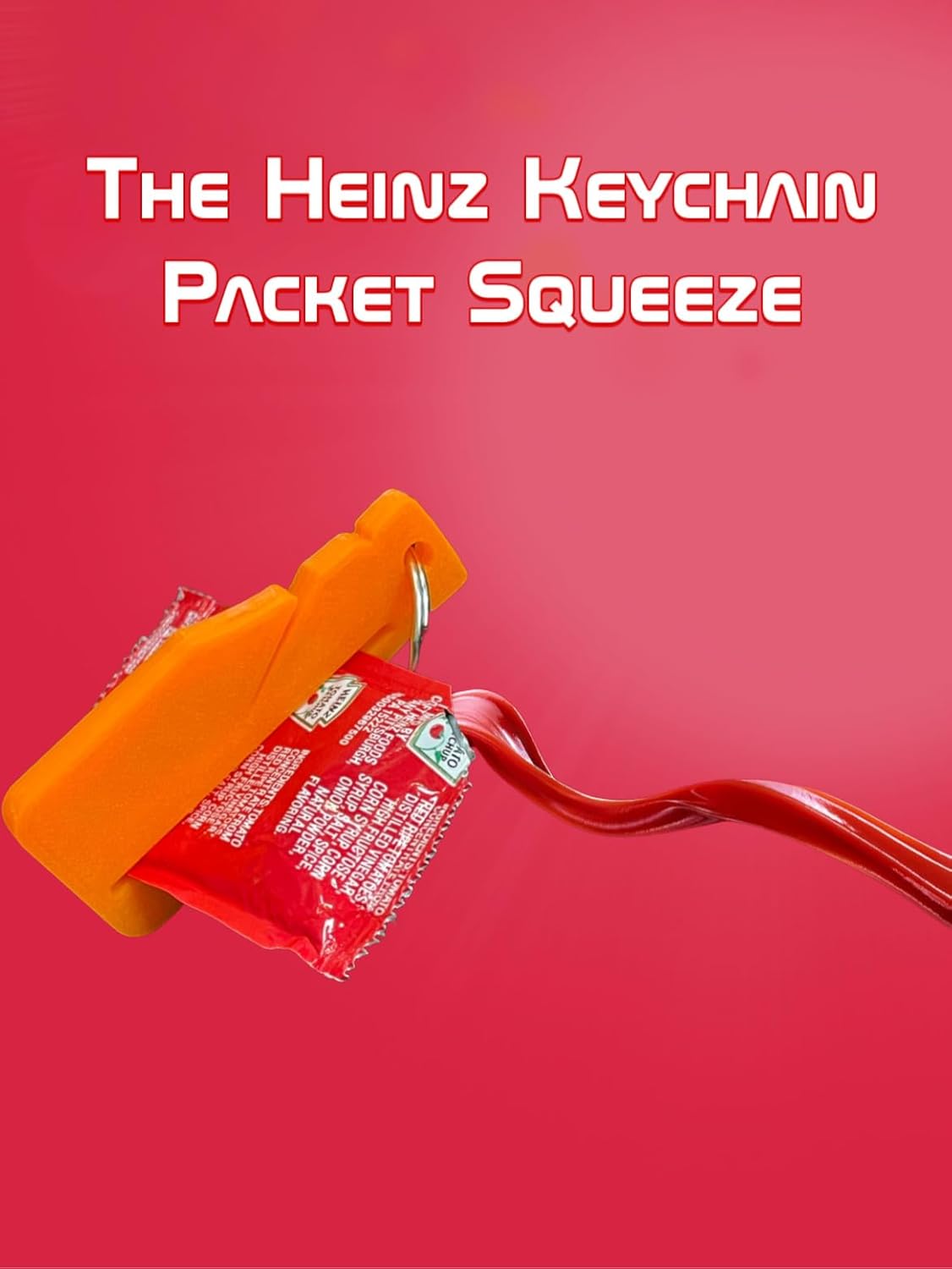 Heinz’s – Paquetes de salsa de tomate + llavero de apriete rápido  Bolsa de una sola porción para restaurantes, escuelas, fiestas  Caja de 375