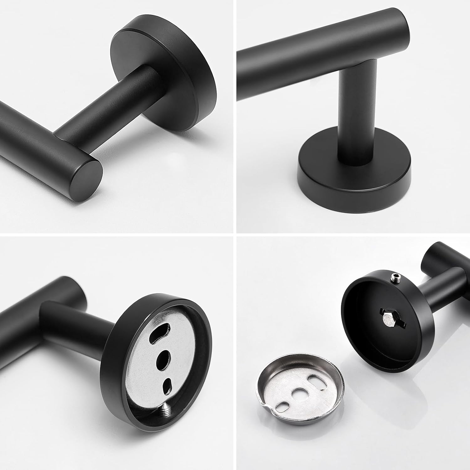 Fapully Juego de accesorios de baño de 8 piezas de acero inoxidable, juego de accesorios de baño negro mate montado en la pared