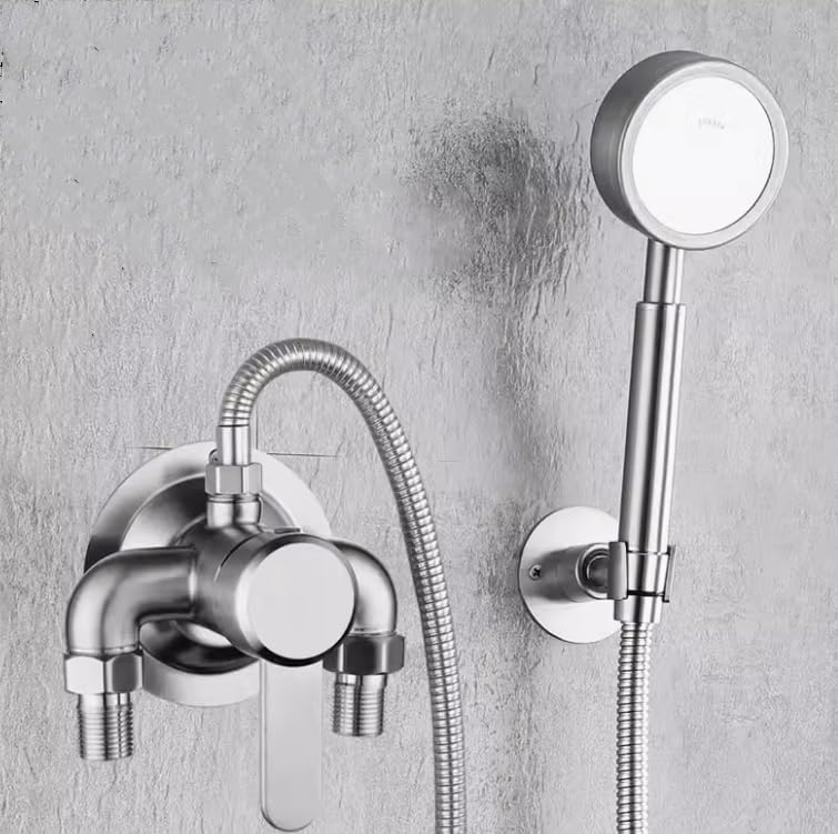 Válvula de control de grifo de ducha de montaje en pared, grifo de ducha expuesto de acero inoxidable 304 con interruptor de válvula de control (B)