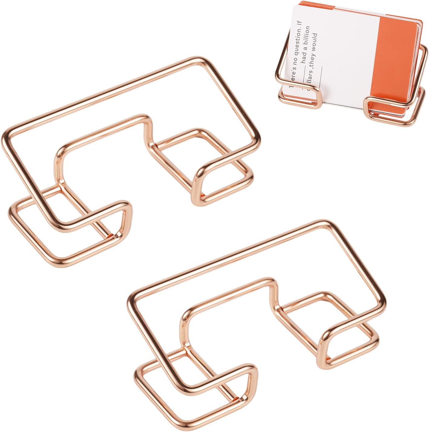 2 soportes para tarjetas de presentación, exhibición de tarjetas de presentación, moderno soporte de metal para tarjetas, organizador de tarjetas