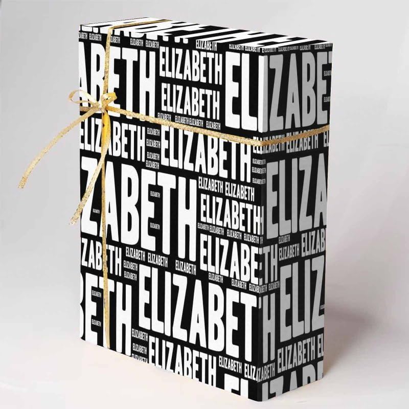 Papel negro de envoltura de regalo personalizado para niños, mujeres, hombres, fiesta de cumpleaños, Navidad, papel de regalo personalizado, rollo