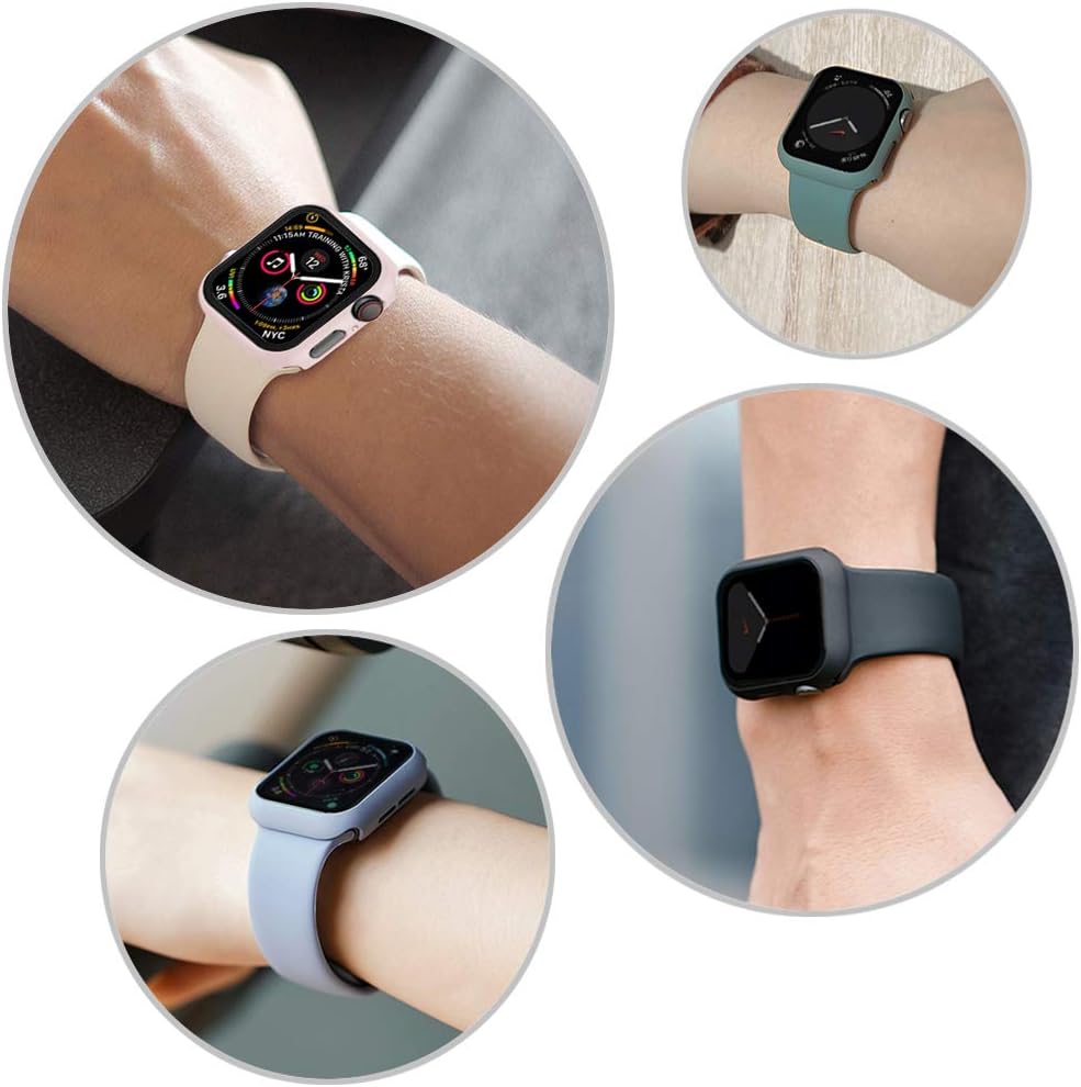 Miimall Funda compatible con Apple Watch Series 3, 2, 1 de 1.496 pulgadas con protector de pantalla, cubierta dura mate antiarañazos a prueba de