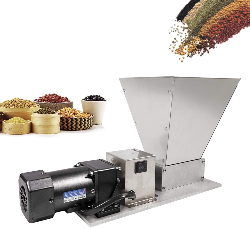 Molinillo eléctrico de grano de 110 V, 60 W, molinillo de maíz de acero inoxidable, trituradora de malta, molinillo de trigo de cebada con embudo de