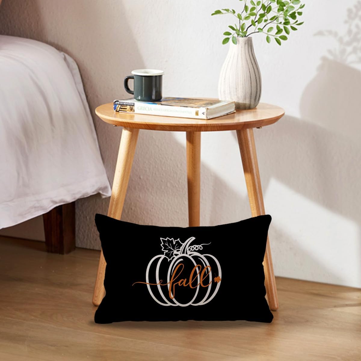 ULOVE LOVE YOURSELF Fundas de almohada lumbar con texto en inglés “Pumpkin Give Thank Thank “, 12 x 20 pulgadas, decoración de otoño y otoño, color