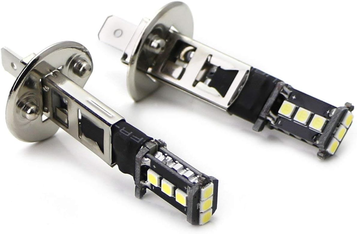 iJDMTOY Xenon White 9-SMD-3030 H1 Replacement Bulbs Compatible With Fog Lights or Front Lamp Datime Running Lighting