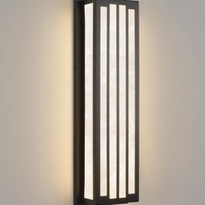 Sconce26W – Luces de pared para exteriores, modernas, para exteriores, 24 pulgadas, pantalla de resina texturizada de mármol, impermeable, para Sconce26W – Luces de pared para exteriores, modernas, para exteriores, 24 pulgadas, pantalla de resina texturizada de mármol, impermeable, para