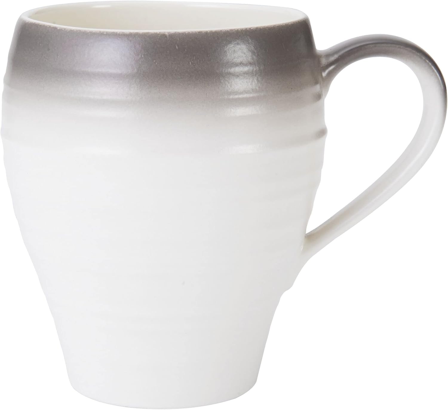 Mikasa Swirl White – Juego de 4 piezas, servicio para 1, con bandas de moca ombré
