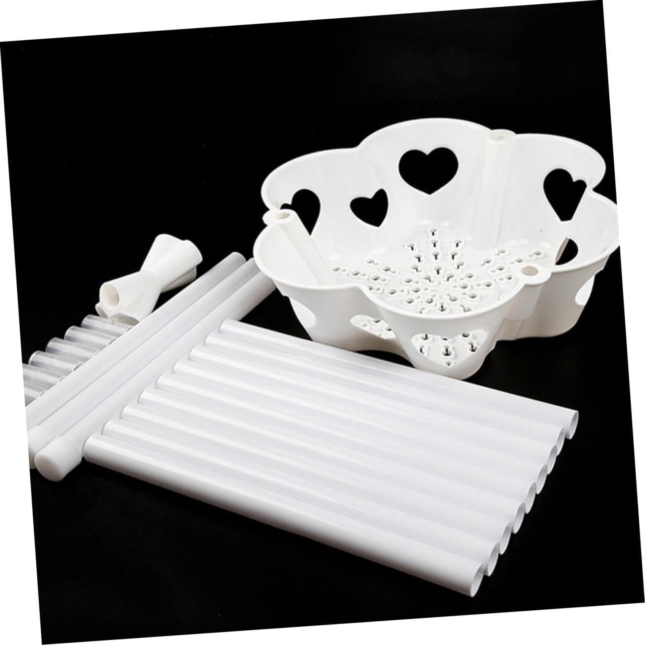 SEWACC Soporte de columna de jarrón de metal, 1 unidad, estante de flores de plástico, mesa de comedor blanca, soporte para maceta de flores