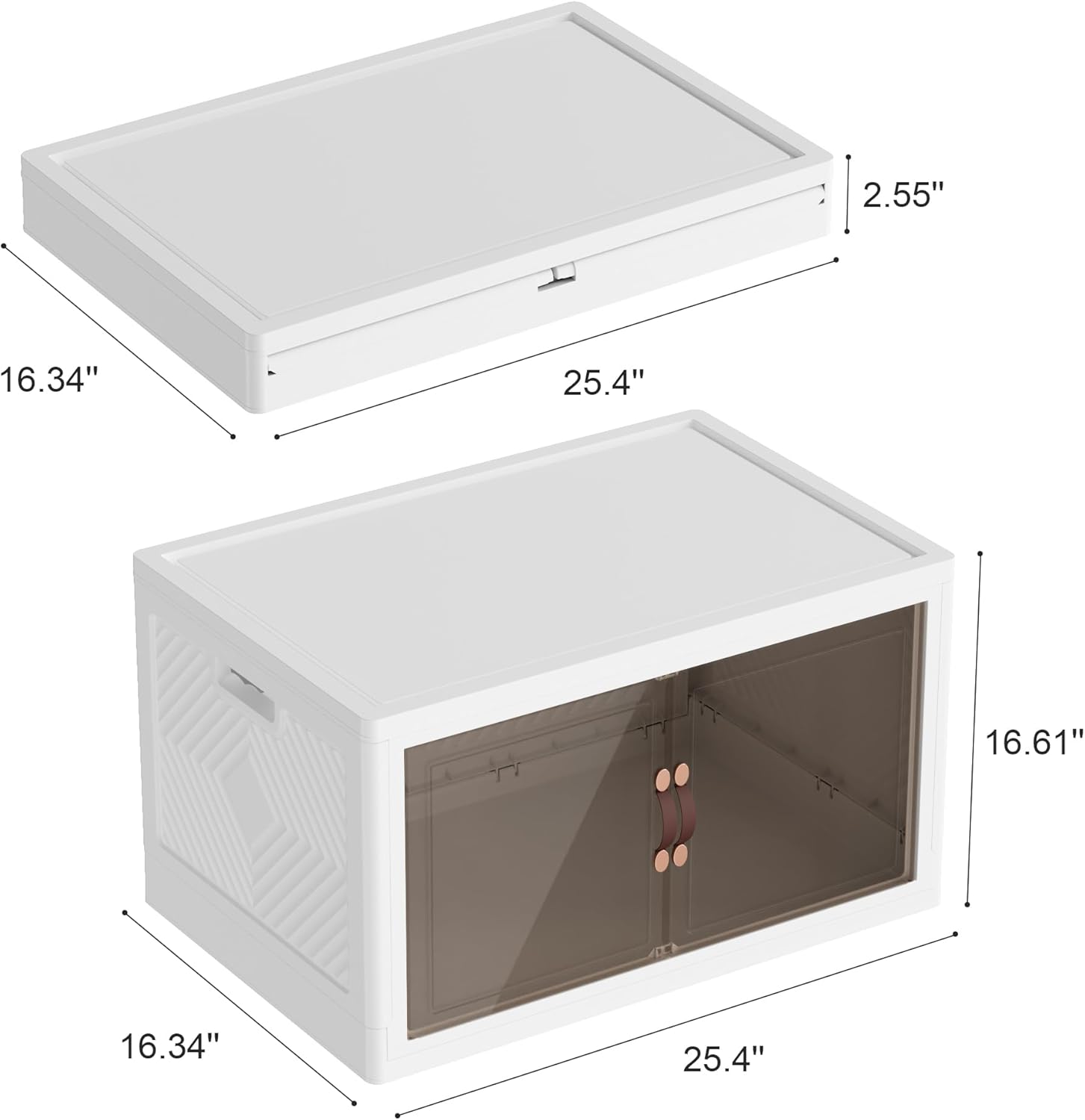 JOYMOOP Organizador plegable de almacenamiento, caja de almacenamiento plegable de 84 cuartos de galón con ruedas y puerta, contenedor de
