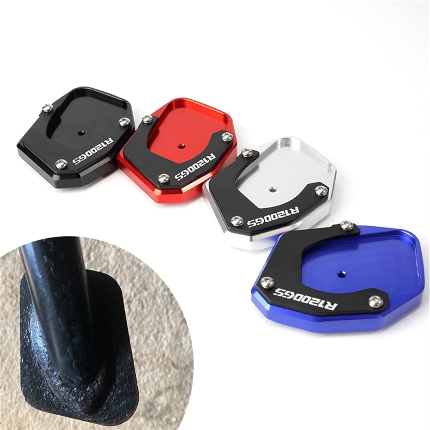 CNC aluminio for BMW R 1200 GS 2006-2012 R 1200 ADV Motorcycle Accessories Aluminum Side Stand Enlarge Kickstand Pad (Color  Blue)