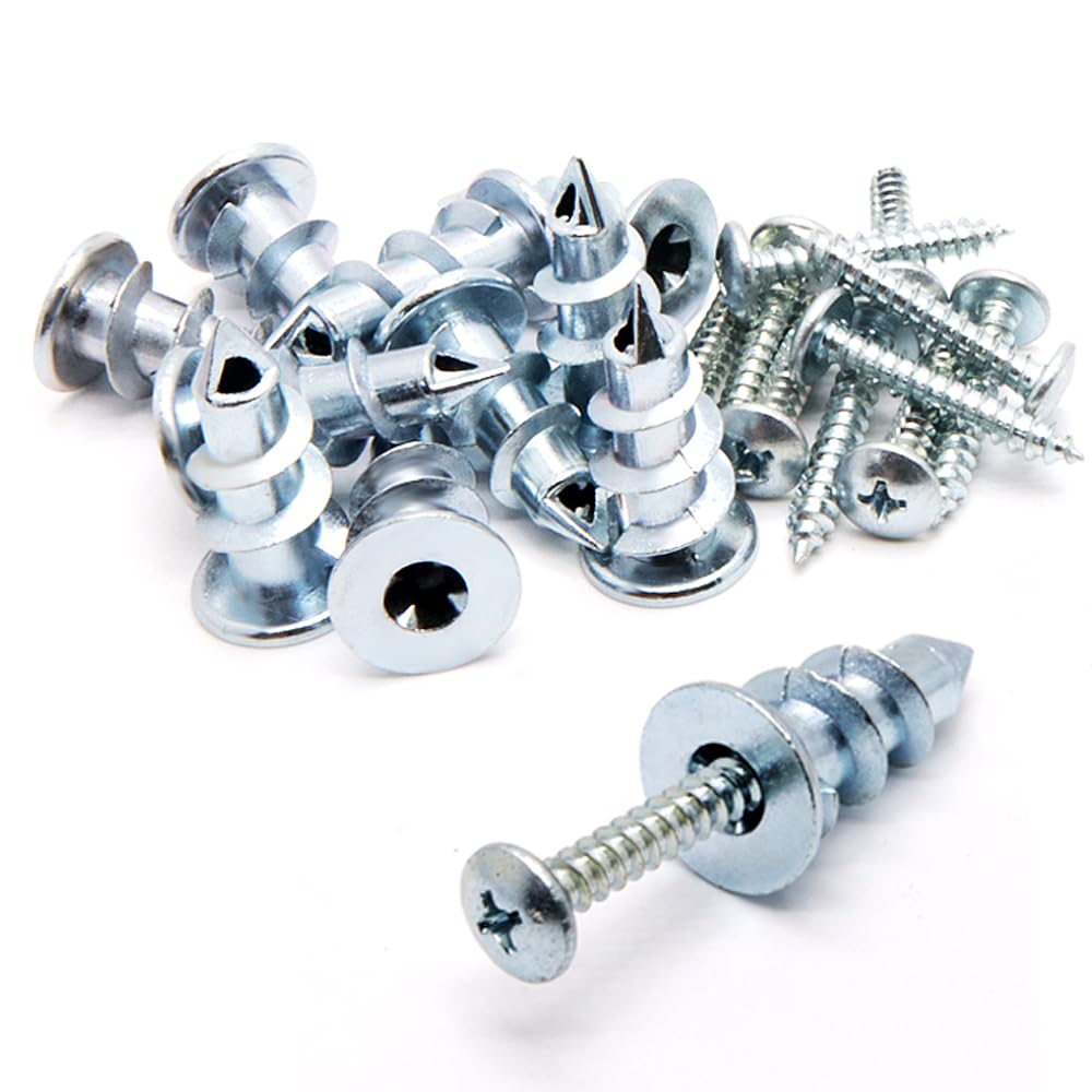 Kit de anclaje de pared huecapaneles de yeso autoperforantes de zinc con tornillos (50 EA)