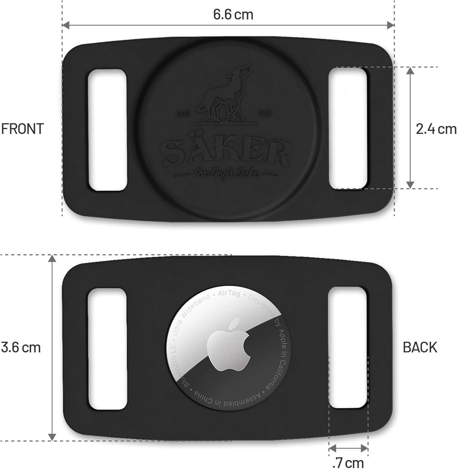 Mammoth Airtag – Soporte para collar de perro, fuerte soporte para Airtag para perro es la manera perfecta de rastrear GPS a tu perro, utiliza la