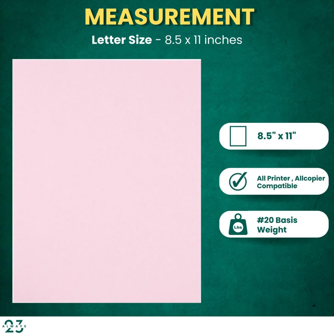 Papel de copia rosa, papel de copia de color 8.5 x 11 pulgadas, resma rosa de 20#, papel de copia rosa, papel de copia para impresora, 500 hojas