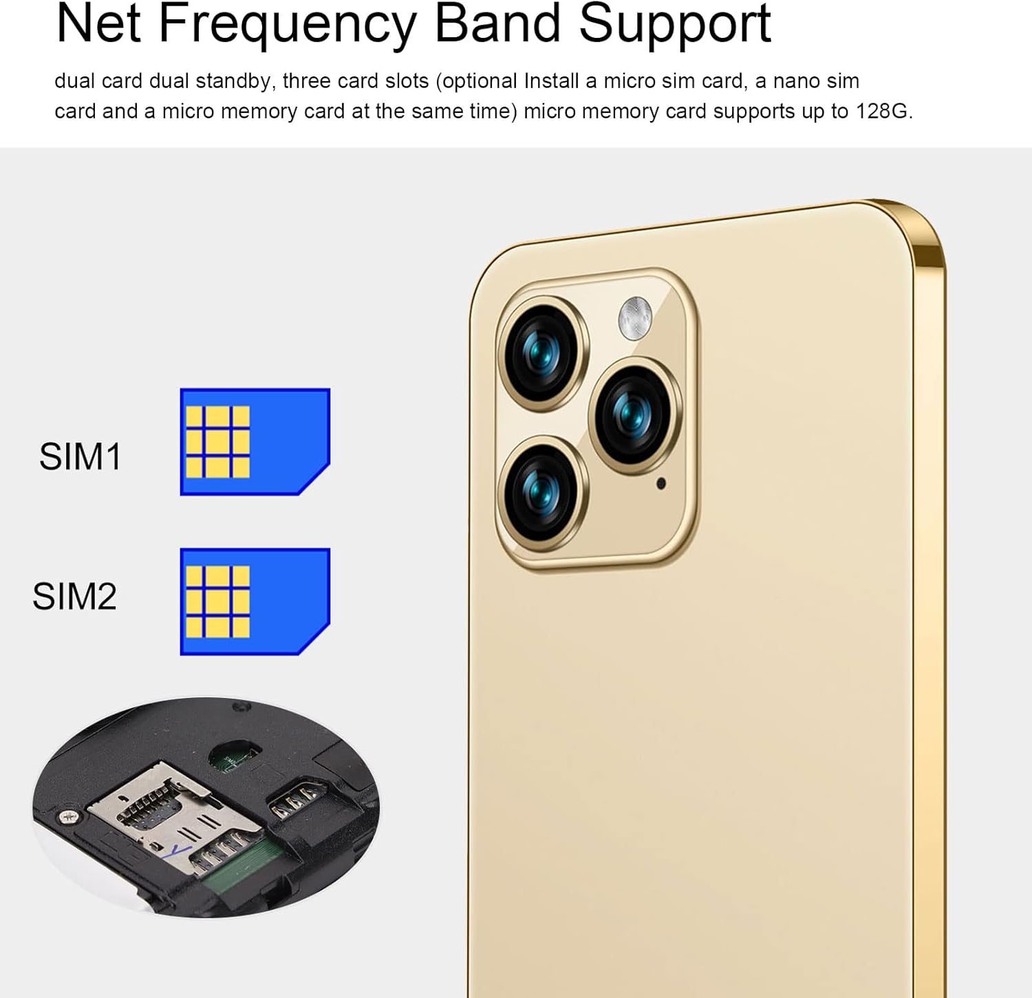 Hilitand iP14 Pro Max – Smartphone desbloqueado para Android 11, teléfono celular desbloqueado de 6.1 pulgadas, FHD 4 GB 64 GB 128 GB expansión,