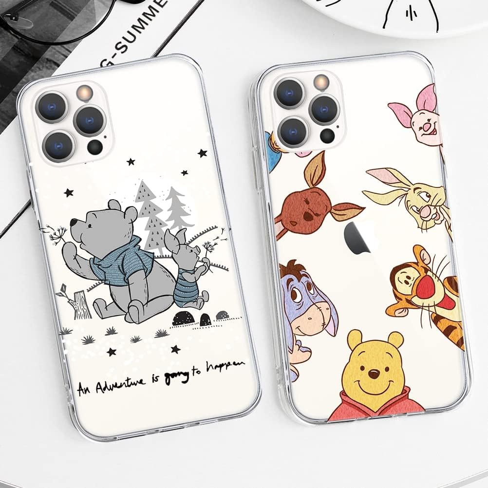 FGIAZDU Paquete de 2 fundas de teléfono de anime para iPhone 13 Pro Max, bonita funda protectora de dibujos animados de oso tigre, fundas de