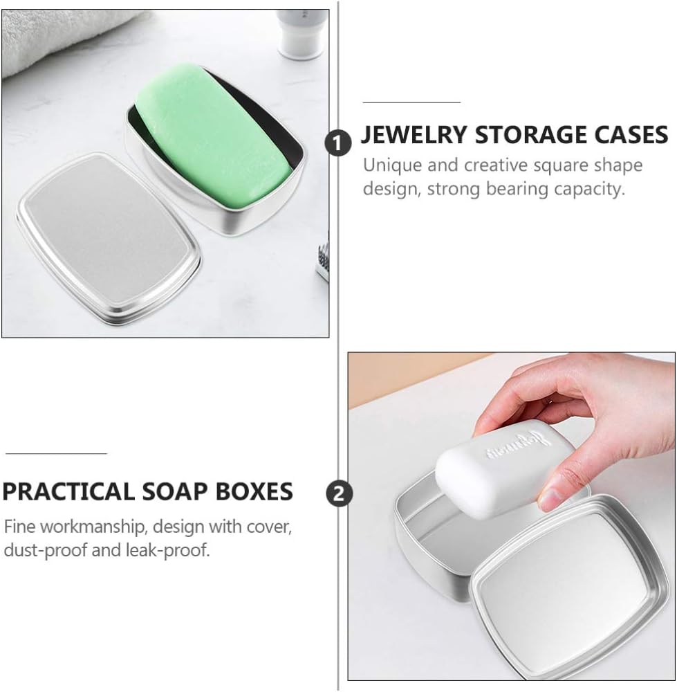 DOITOOL 2 unids 3.4 fl oz caja vacía de lata para loción barra jabón cera champú contenedor 8. 4×6. 2×2. 0.4 in joyero cosméticos latas con tapa