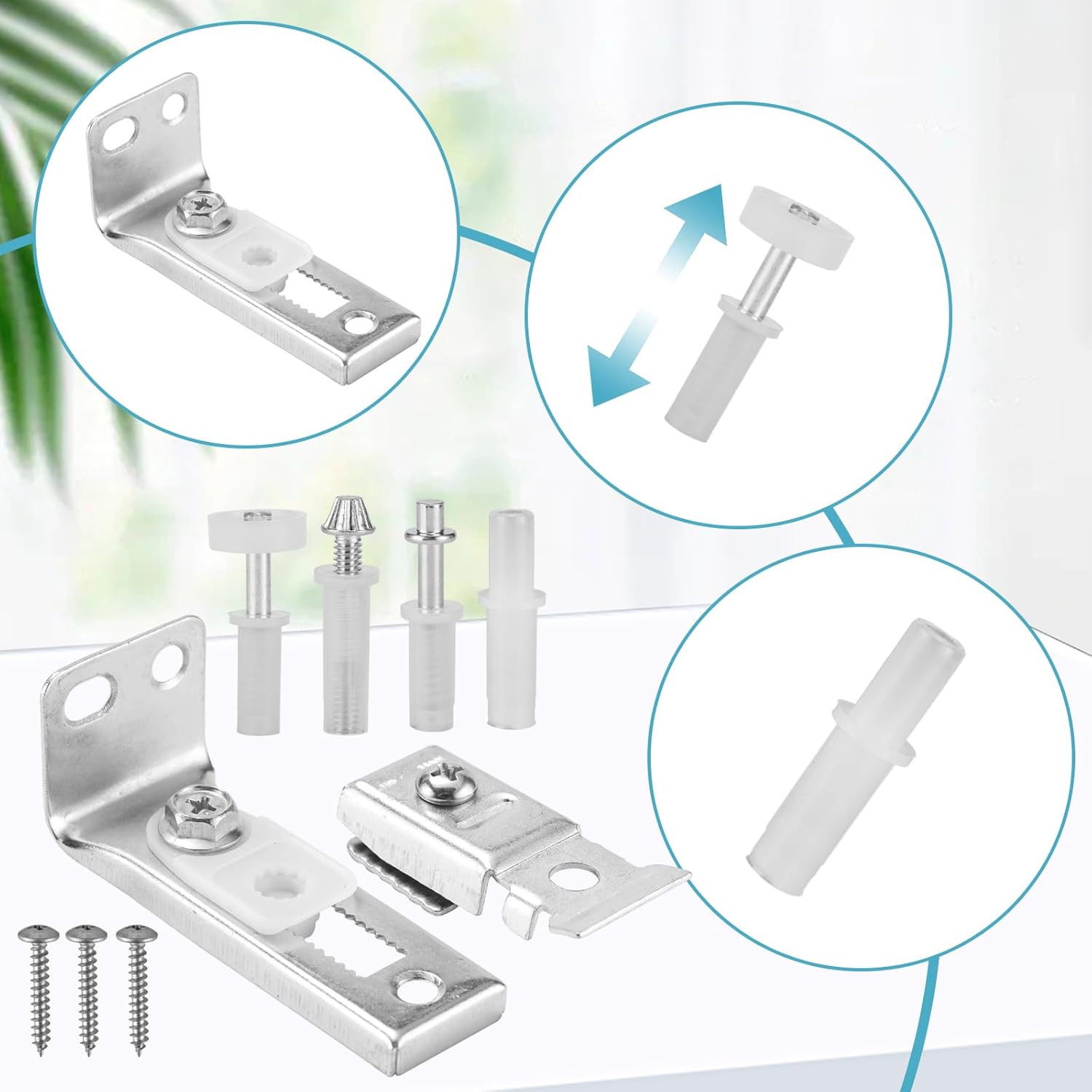 ANCKNE – Kit de herrajes para puerta de granero plegable con 2 herrajes para puertas correderas de armario con riel de rueda guía de 78 a 1 pulgada,