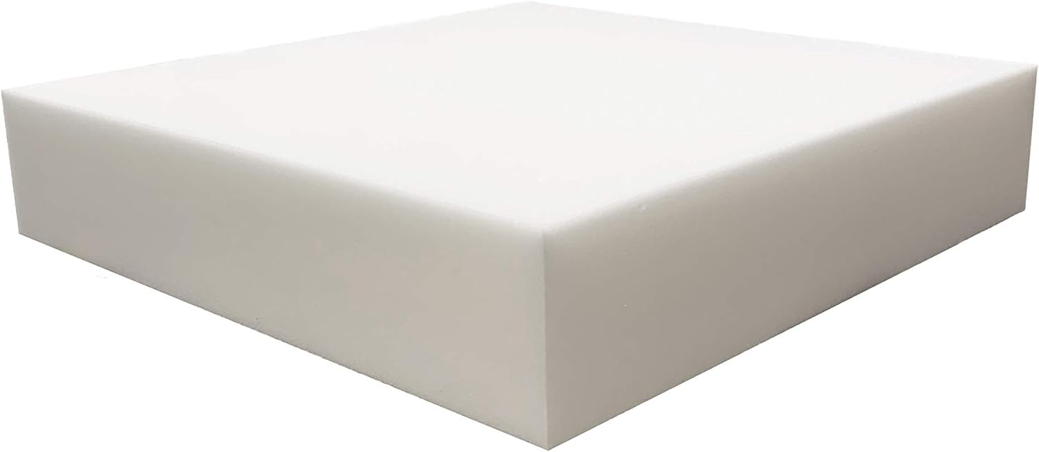 FoamRush Espuma de tapicería de 6 x 22 x 22 pulgadas de espuma firme de alta densidad con soporte suave (cojín cuadrado de espuma para sillas de