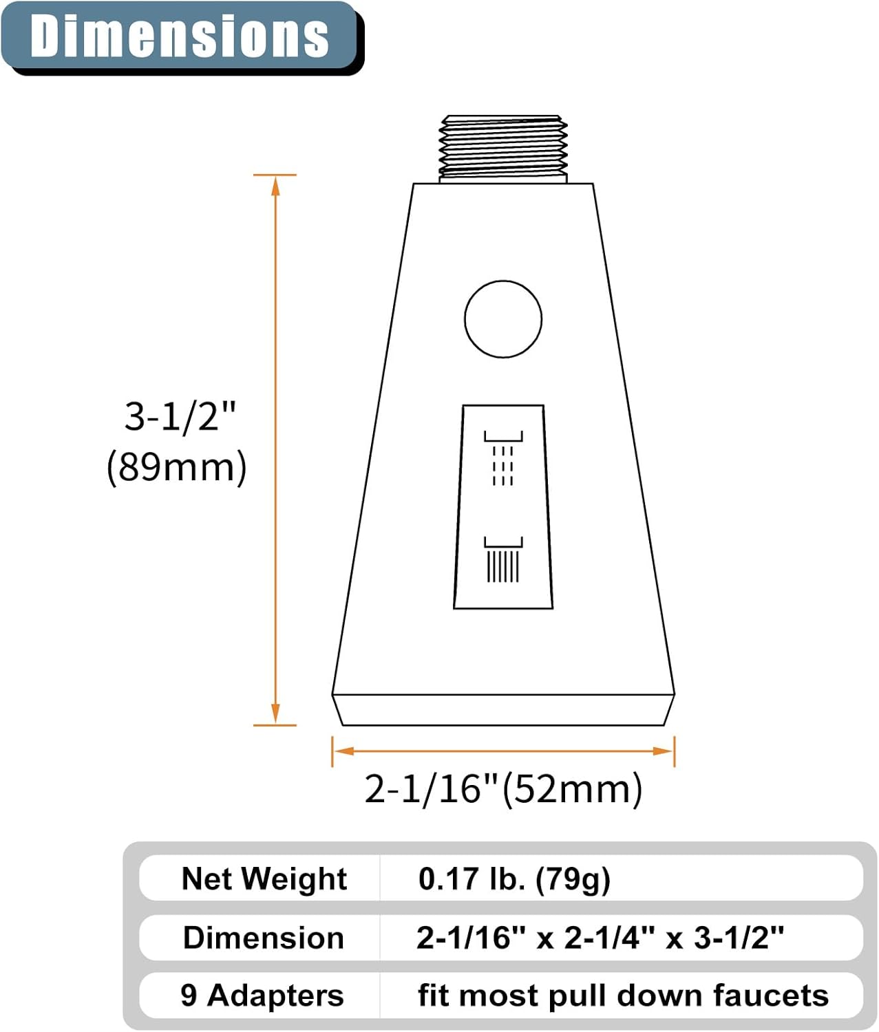 Angle Simple – Cabezal de repuesto para grifo de cocina, cromado, 3 funciones, cabezal de grifo dual Aquablade para fregadero de cocina, cabezal